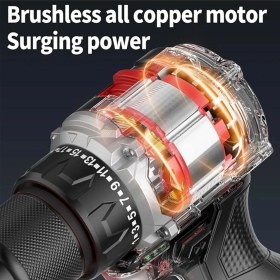 Resim Eisenn German EX-21 Darbeli 013 BL Kömürsüz Motor 2 Akülü Vidalama Matkap + 84 Parça Aksesuar Set 