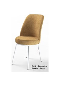 Resim Canisa Concept Dexa Serisi Cappucino Renk 6 Adet Sandalye, Renk Cappucino, Ayaklar Beyaz Cappuccino 