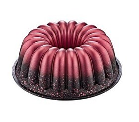 Resim OMS 25 CM Döküm Granit Dilimli Kek Kalıbı Geçişli Kırmızı 3288 