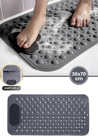 Resim ozbience Dikdörtgen Banyo Paspası, Kaydırmaz, Ayak Masajlı, 70x36cm 