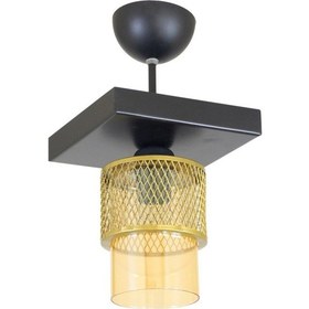 Resim Tekli Bal Cam Kafes Model Modern Plafonyer Avize P 