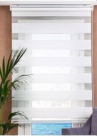 Resim Pliseli Stor Zebra Perde Oygusuz 197205, Beyaz, 190 x 200 