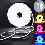 Resim Esnek LED Neon Şerit Işık, USB Güçlü, Dokunma Kontrolü, Çok Renkli Sıcak Beyaz/Pembe/Mavi, Taşınabilir Köşe Duvar Işığı, Yılbaşı, Noel, Cadılar Bayramı, Doğum Günü Partisi, Ev Dekoru, Okuma, Tuvalet, TV Arka Planı Ambient Işık, Akıllı Cihaz Uyumlu, Pilsiz 