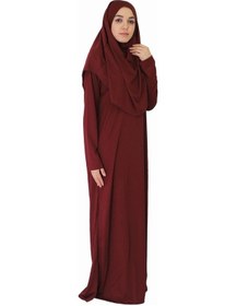 Resim Zehranaz Namaz Elbisesi Bordo Fermuarsız Namaz Elbisesi Bordo 