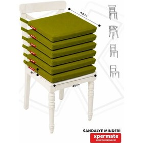Resim Xpermate 6'lı Sandalye Minderi Su İtici Kumaş 40 x 40 CM Turkuaz 