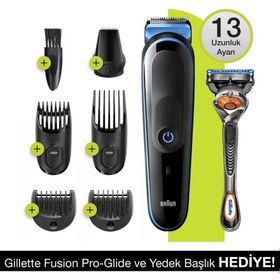 Resim Braun MGK 5245 Şarjlı Erkek Bakım Kiti 7in1 Kablosuz Şekillendirici - Siyah/Yeşil + Gillette Fusion ProGlide Türkiye Distribütor Garantili - Adınıza/Şirketinize Faturalı