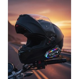 Resim Marsilyan 16 Mod Rgb Işıklı Motosiklet Intercom Çift Telefon Destekli 