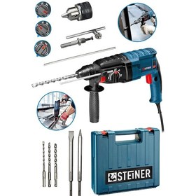 Resim Steiner 4000 W Darbeli Kırıcı Delici Matkap + Mandren + 5 Parça Uç 