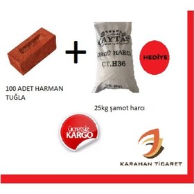 Resim Fırın Tuğlası 100 Adet -Şamot Harcı Hediyeli 