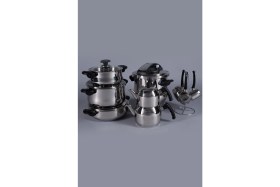 Resim Porland Çeyiz Seti Luxry 16 Parça Siyah 