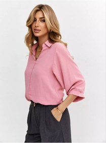 Resim Dispace Büyük Beden Şık Ofis Ve Özel Günler İçin Kadın Bluz 189142710 Pembe 