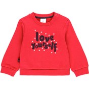 Resim Boboli Kız Bebek Uzun Kollu Sweatshirt Yazı Baskılı Kırmızı 