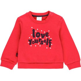 Resim Boboli Kız Bebek Uzun Kollu Sweatshirt Yazı Baskılı Kırmızı 