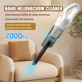 Resim Ev Tipi Vakum Temizleyici, Yüksek Güçlü Elde Taşınabilir Kablosuz Makine, 7000pa Güçlü Emiş Gücü, Oturma Odası, Zemin, Araç İçi, Koltuk ve Halı Temizliği için, Sökülebilir Portatif Araba Vakumu 
