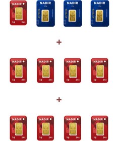 Resim Nadir Gold 24 Ayar 16,5 Gram Külçe Altın (3 Adet 2,5 Gram Külçe Altın + 9 Adet 1 Gram Külçe Altın ) 