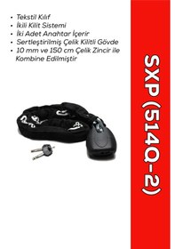 Resim Zincir Kilit 150cm 514q-2 - Hırsızlığa Karşı Yüksek Güvenlik Zincir Kilidi 