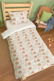Resim Organik Tek Kişilik Nevresim Takımı (160x220) - Minik Tatlı Meyveler 160 x 220 