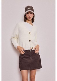 Resim Defacto Oversize Geniş Kalıp V Yaka Triko Hırka K7886az25wner100 Ekru 
