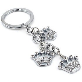 Resim Kraliçe Tacı Taşlı Sallantılı Metal Anahtarlık Kc867 