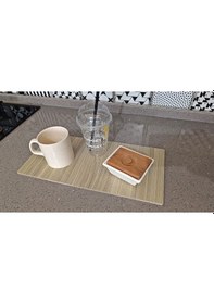 Resim Kahve Krem Koltuk Kenarı Katlanabilir Yan Sehpa Amerikan Servisi 