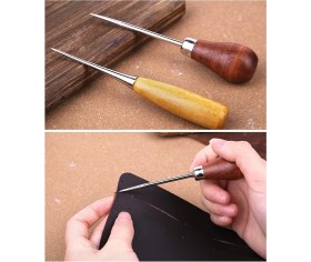 Resim Vox Art Ahşap Biz Deri Delici El Aleti Ergonomik Tasarım ile Çok Amaçlı Kullanım İçin Uygun 