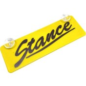 Resim Stance Yazılı Sarı Dekor Plaka Vantuzlu Cam Süsü 22x7.5cm 