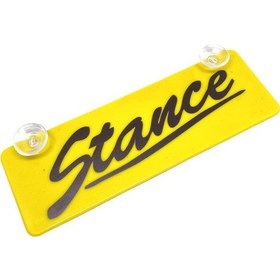 Resim Stance Yazılı Sarı Dekor Plaka Vantuzlu Cam Süsü 22x7.5cm 