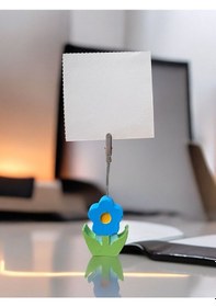 Resim Mavi Papatya Not - Fotoğraf Tutucu Hediye Ofis Seti Mavi 