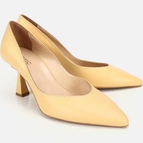 Resim HOTİÇ Kadın Deri Siyah Kısa Topuklu Stiletto 
