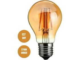 Resim AC Aydınlatma 6W Rustik Ampul 2700K (Amber Işık) A60 