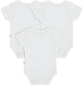 Resim Civil Baby 3 lü Düz Kısa Kol 3-9 Ay Çıtçıtlı Badi - Beyaz - Beyaz / 3-6 Ay 