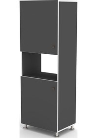 Resim Kenzlife fırın dolabı fadime gri 185*66*45 mutfak banyo kiler ofi 