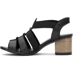 Resim Venüs 1857227y Kadın Hakiki Deri Topuklu Sandalet Siyah Siyah 