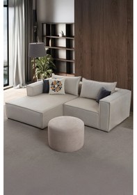 Resim Arven Köşe Koltuk Takımı Krem Krem 