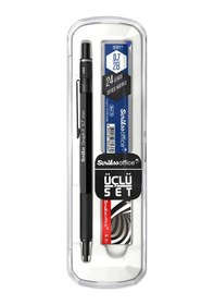 Resim Scrikss Graph-x 2b 0.7 Mat Siyah Mekanik Kurşun Kalem Üçlü Seti 