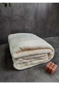 Resim Aurora Krem Renk Welsoft Peluş Çift Kişilik Battaniye 185 X 220 Krem 