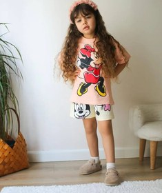 Resim Kız Çocuk Somon Minnie Mouse Takım 