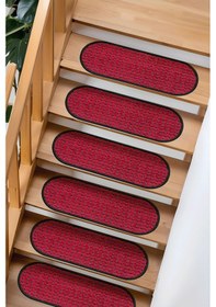 Resim Kapsüle Benekli Bukle Halıdan Basamak Ve Merdiven Paspası - Bordo Benekli / Adet Olarak Satılır Null 