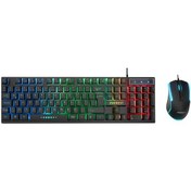 Resim Everest Km-198 Luminax Siyah Gökkuşağı Aydınlatmalı Q Gaming Oyuncu Klavye + Mouse Set Optik 