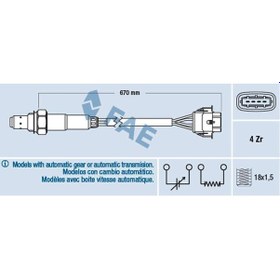 Resim OKSIJEN SENSORU Y22XE Z22XE OMEGA B FAE 77304 