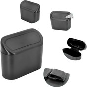 Resim Vekorr Kapaklı Araç İçi Çöp Kutusu Siyah Renk | Pratik ve Düzenleyici Kova 