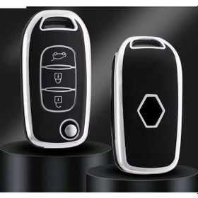 Resim Megane 4 Joy - Clio 5 Captur Koleos Uyumlu Anahtar Kılıfı Siyah/k 