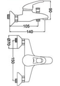 Resim Gms Rise Mix Banyo Duş Bataryası Rs220 Krom 