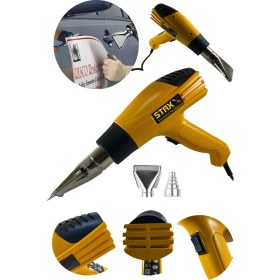 Resim Staxx Power 4000 W Titanyum Bakır Termik Koruma Çift Kademeli Profesyonel Sıcak Hava Tabancası 400 C°-900 C° 