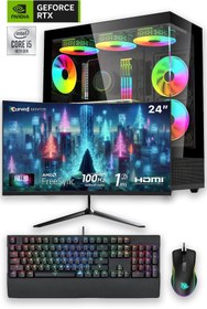 Resim İzoly E-Vix Demeter I5-10400F 16GB 256GB M.2 Nvme Rtx 3060 12GB 24"oyuncu Masaüstü Bilgisayarı 