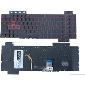 Resim Notespare Asus ile Uyumlu FX504GD-58000T, FX504GD-58050 Klavye Işıklı Siyah Küçük Enter Versiyon TR 