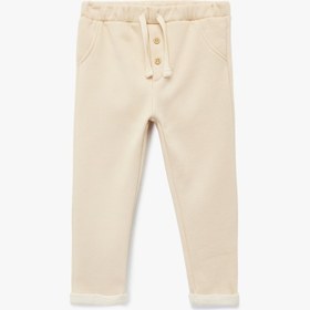 Resim Erkek Bebek Şardonlu Beli Lastikli Düğmeli Basic Jogger Eşofman Altı 