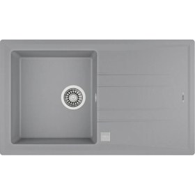 Resim Teka - Stone 50 B-Tg Metallıc Grey - Ankastre Kumanda Sifonlu Granit Eviye - Metalik Gri - 86 cm - 115330021 