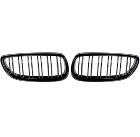 Resim Bmw 3 Serisi E92 2006-2009 Uyumlu M3 Görünüm Panjur ( Çift Çizgi Böbrek ) Pıano Black 