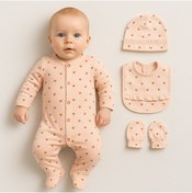 Resim nevrankids Heart Pattern Nervür'lü Fransız Şapka Fistolu Önlüklü Tulum'lu Eldivenli H.çıkışı 